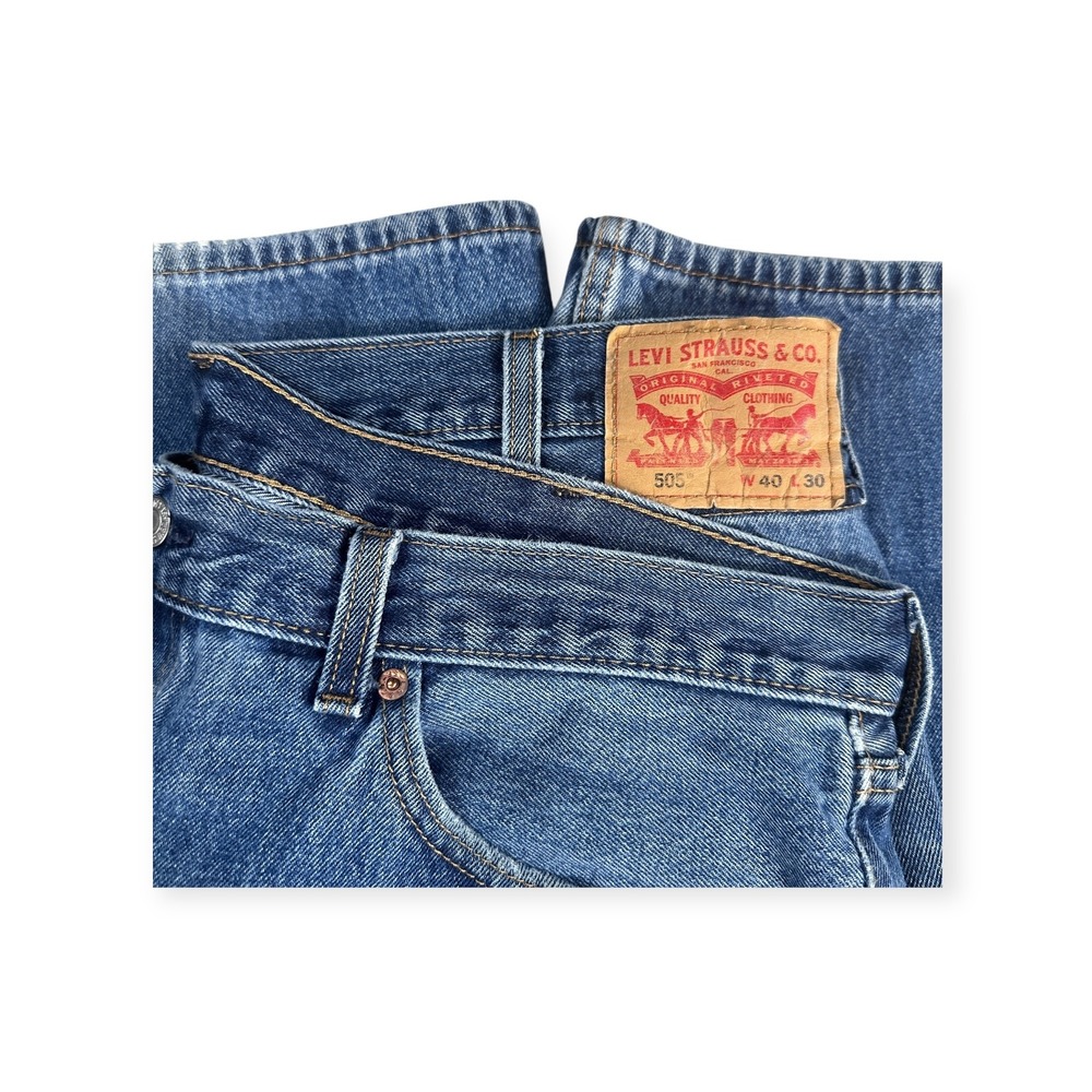 Levi Strauss Co‎ 505 Mens Jeans W40 L30 Blue Classic Straight Fit Denim